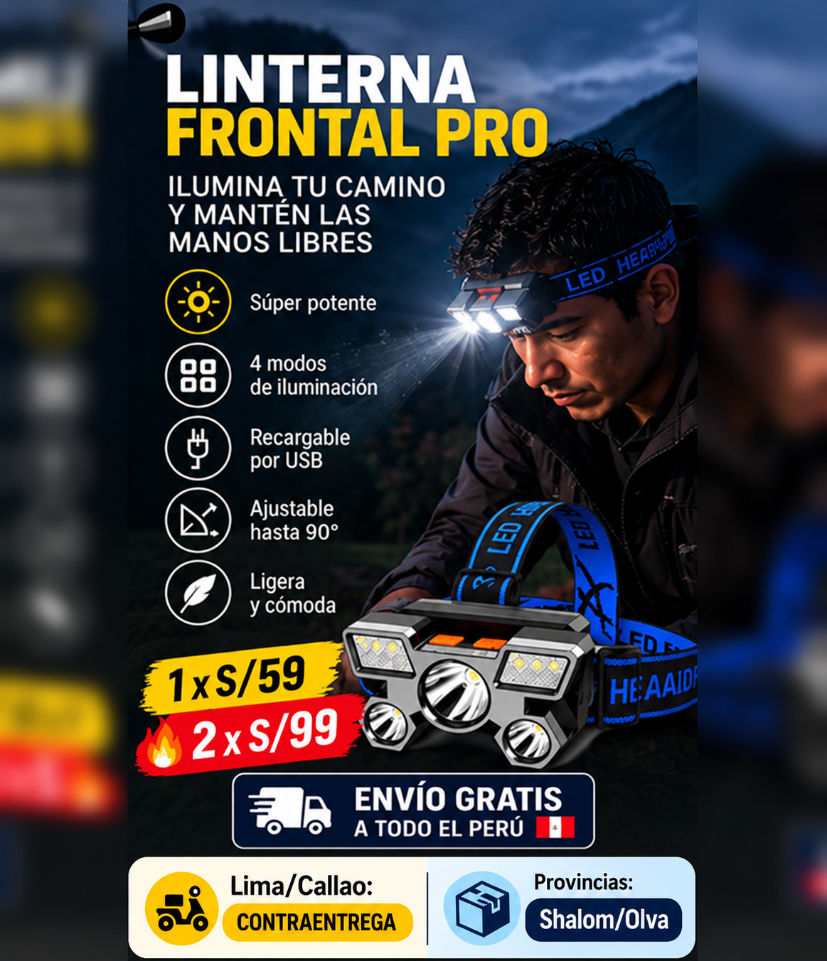Linterna Frontal Pro!